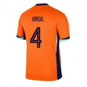 Nederländerna Virgil van Dijk #4 Hemmatröja EM 2024 Kortärmad
